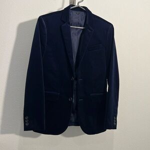 J Crew Crew Cuts boys Ludlow navy velvet blazer size 14